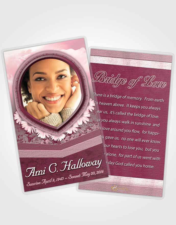 Funeral Prayer Card Template Rosy Splendor