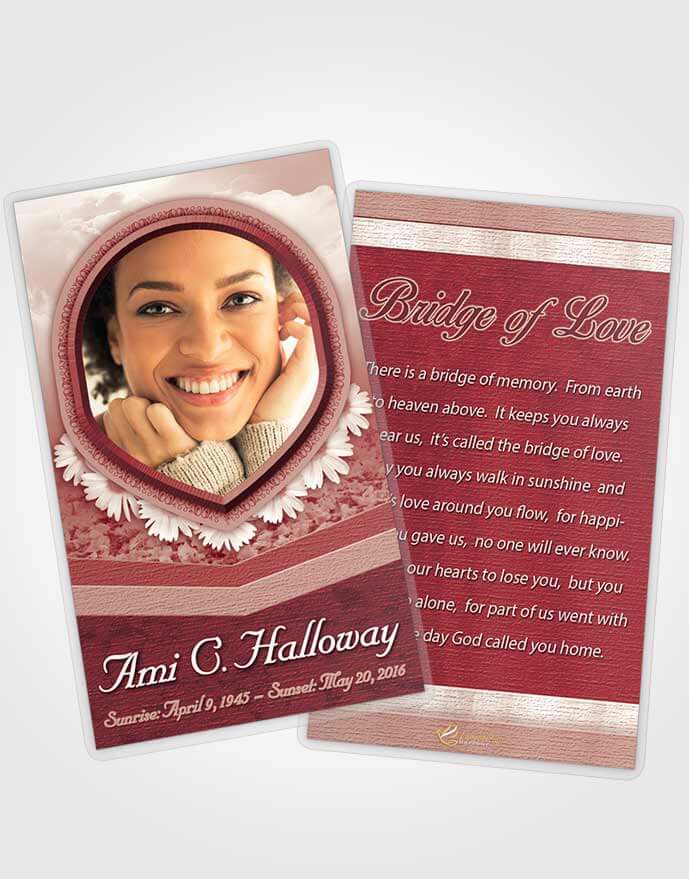 Funeral Prayer Card Template Ruby Splendor