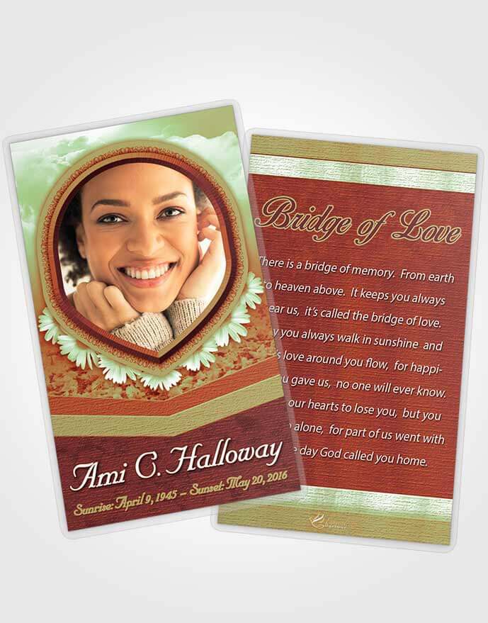 Funeral Prayer Card Template Smiling Splendor