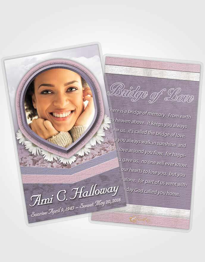 Funeral Prayer Card Template Soft Loving Splendor