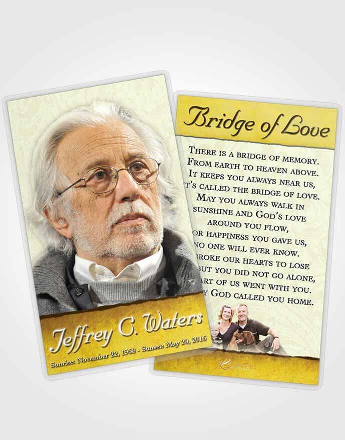 Funeral Prayer Card Template Sunrise Destiny