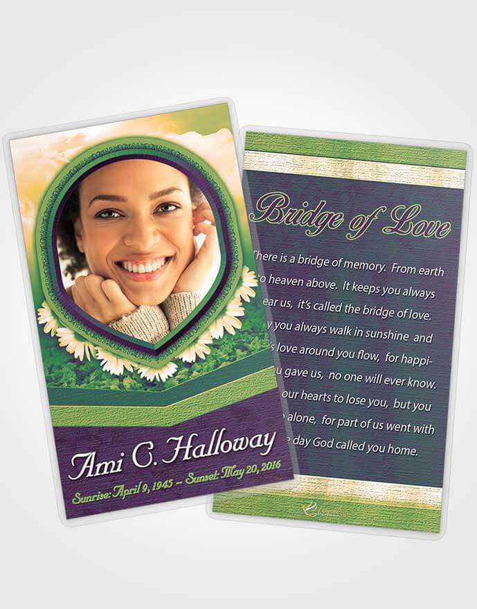 Funeral Prayer Card Template Tranquil Splendor