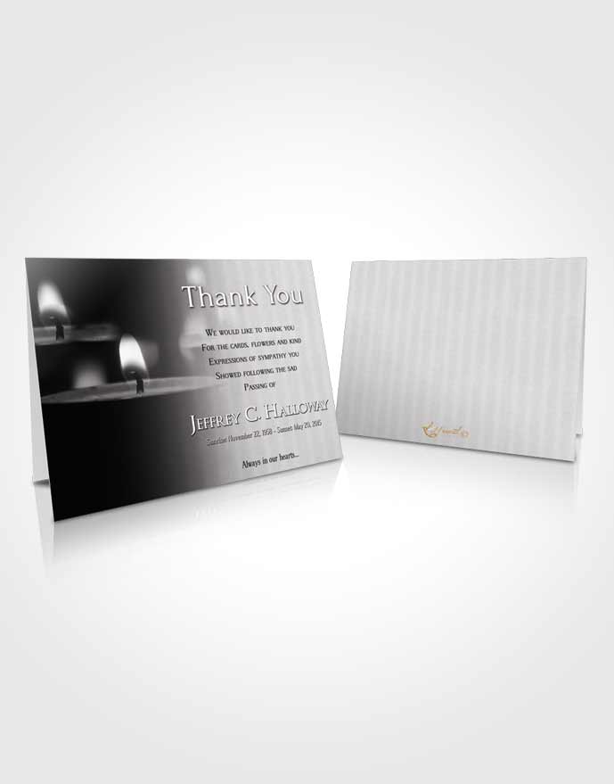 Funeral Thank You Card Template Black and White Candle Light