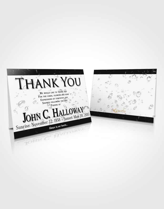 Funeral Thank You Card Template Black and White Enchantment