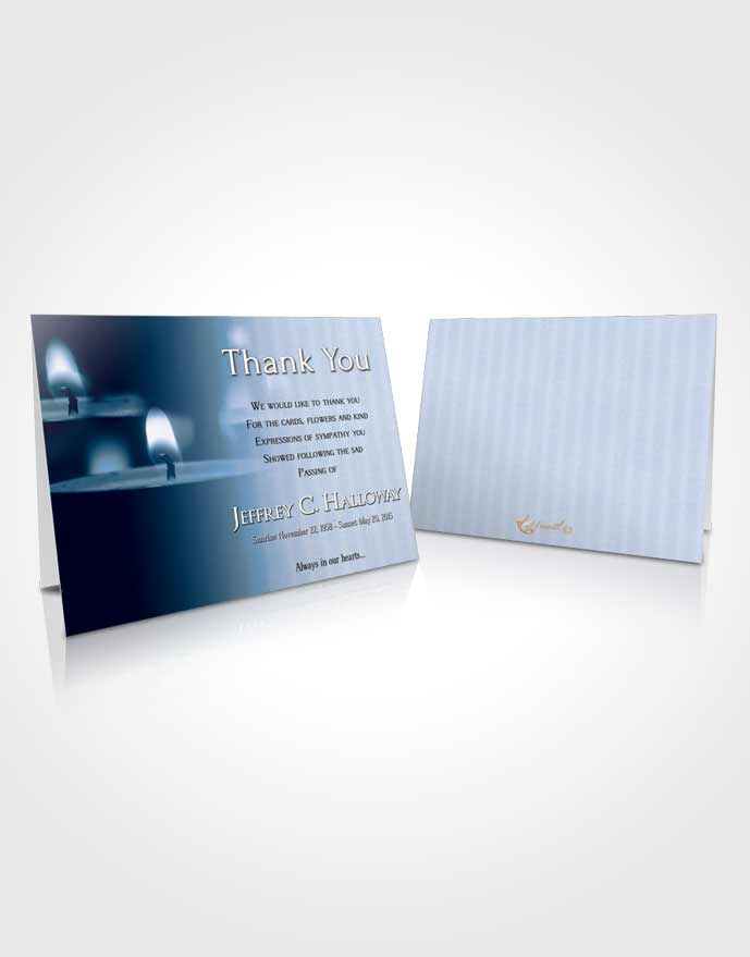 Funeral Thank You Card Template Blue Heaven Candle Light