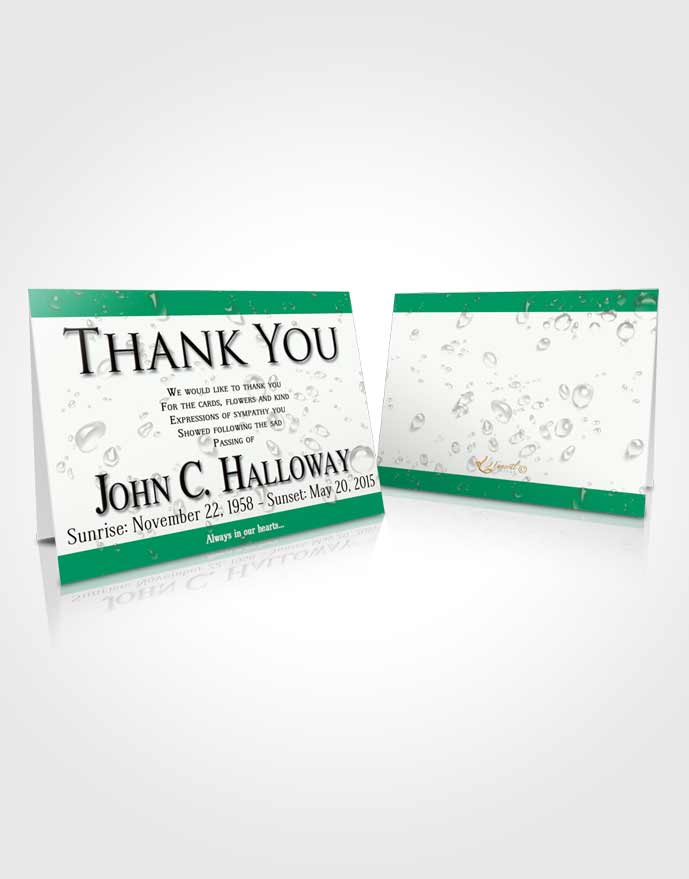 Funeral Thank You Card Template Emerald Enchantment