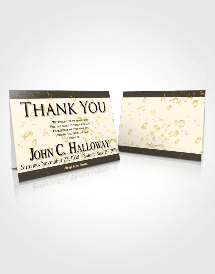 Funeral Thank You Card Template Golden Enchantment