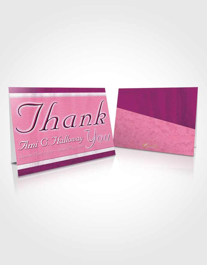 Funeral Thank You Card Template Pink Splendor