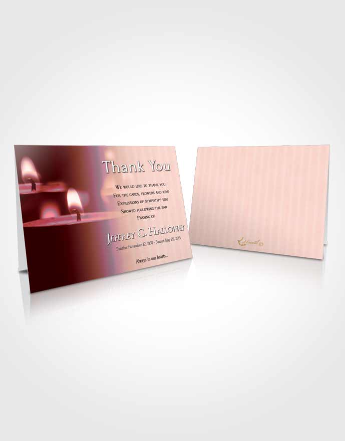 Funeral Thank You Card Template Ruby Essence Candle Light