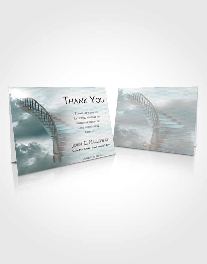 Funeral Thank You Card Template Stairway to Heaven Embrace