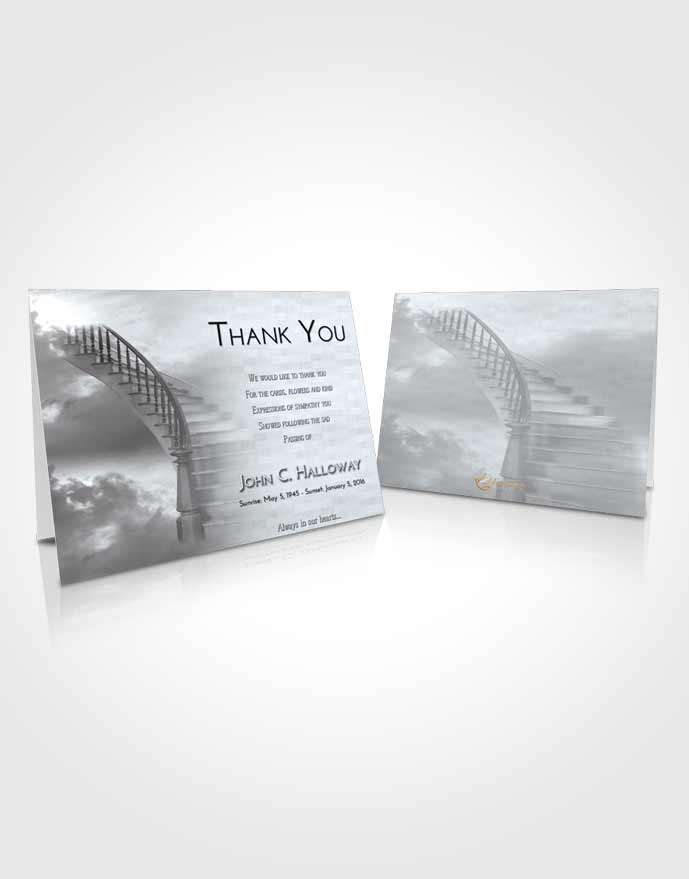 Funeral Thank You Card Template Stairway to Heaven Freedom