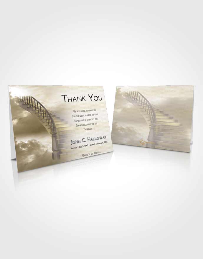 Funeral Thank You Card Template Stairway to Heaven Harmony