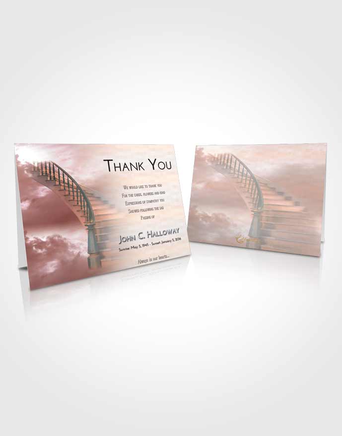 Funeral Thank You Card Template Stairway to Heaven Sunrise