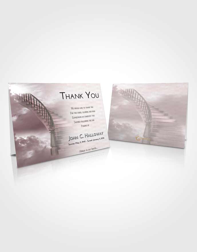 Funeral Thank You Card Template Stairway to Heaven Sunset