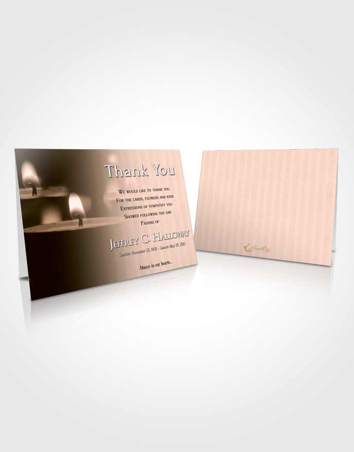 Funeral Thank You Card Template Vintage Candle Light