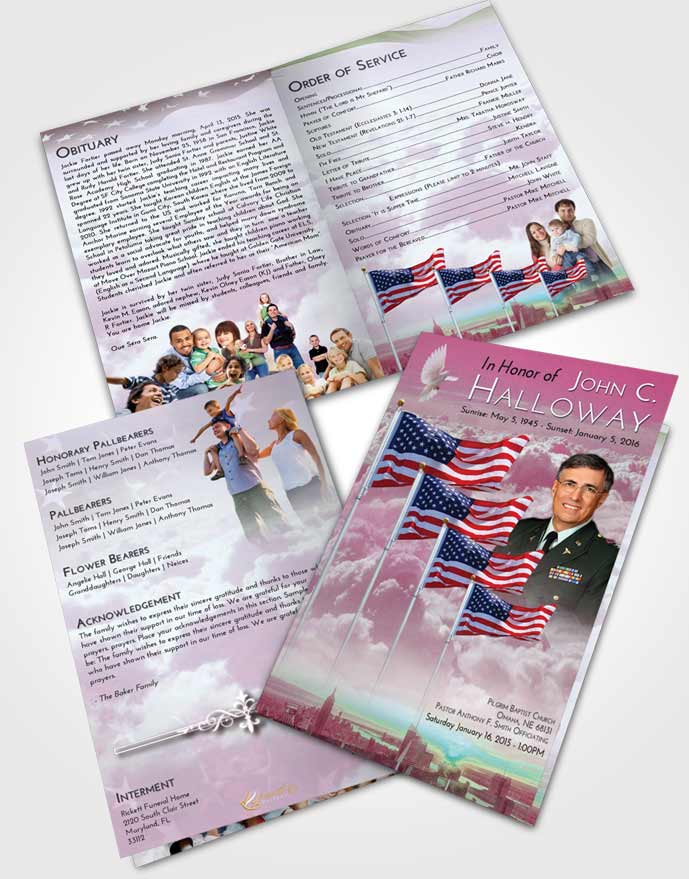 Bifold Order Of Service Obituary Template Brochure Americas Finest Divinity