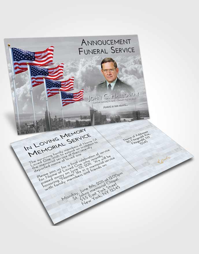 Funeral Announcement Card Template Americas Finest Freedom