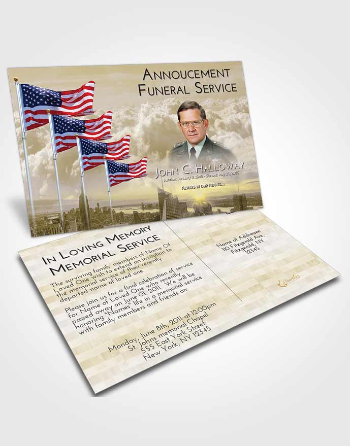 Funeral Announcement Card Template Americas Finest Harmony