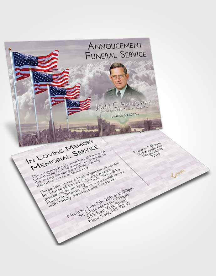 Funeral Announcement Card Template Americas Finest Smile
