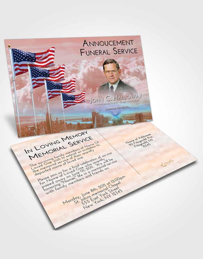 Funeral Announcement Card Template Americas Finest Sunrise