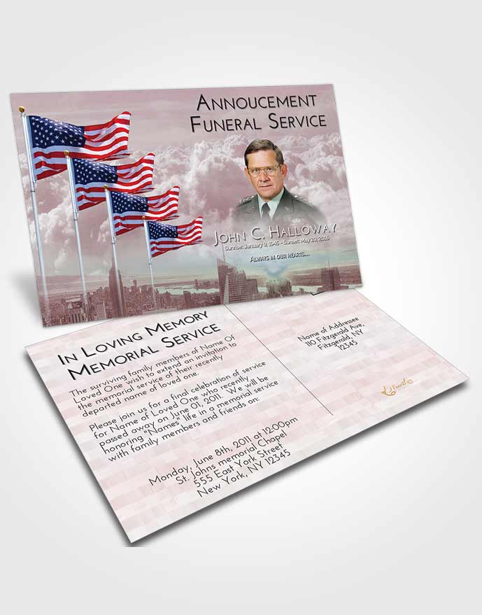 Funeral Announcement Card Template Americas Finest Sunset