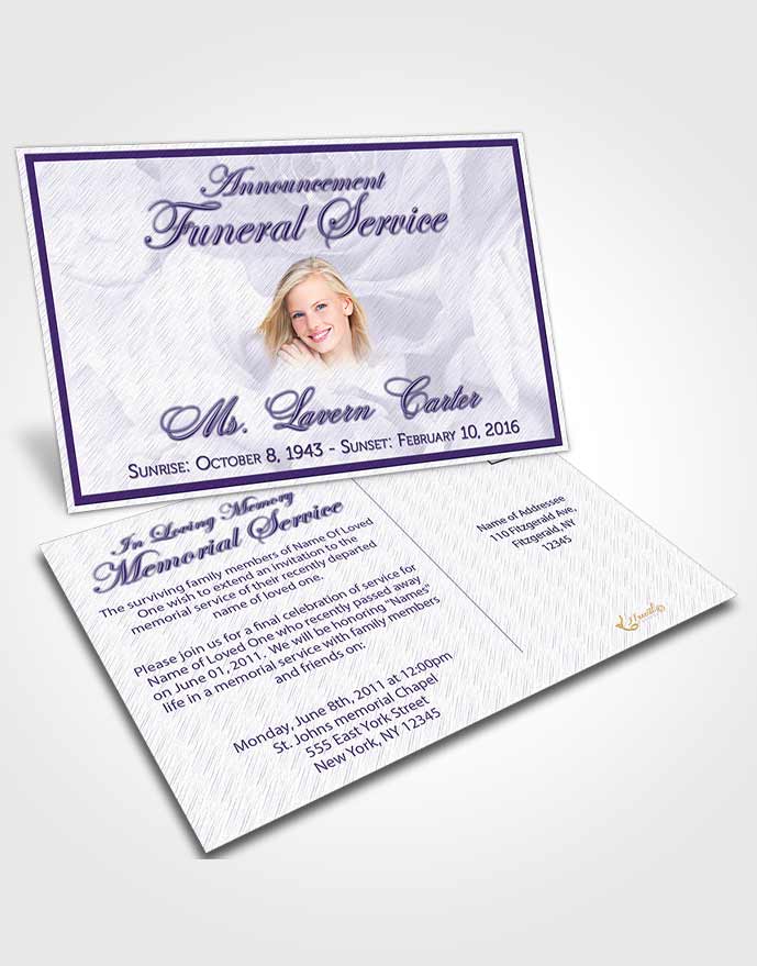 Funeral Announcement Card Template Enchanted Petals in the Wind