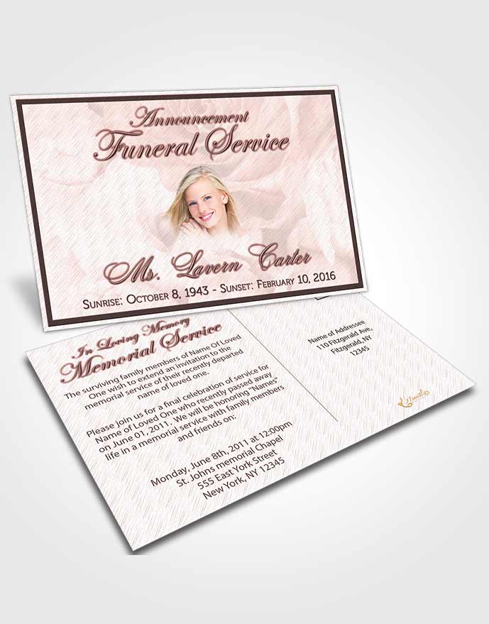 Funeral Announcement Card Template Morning Petals in the Wind