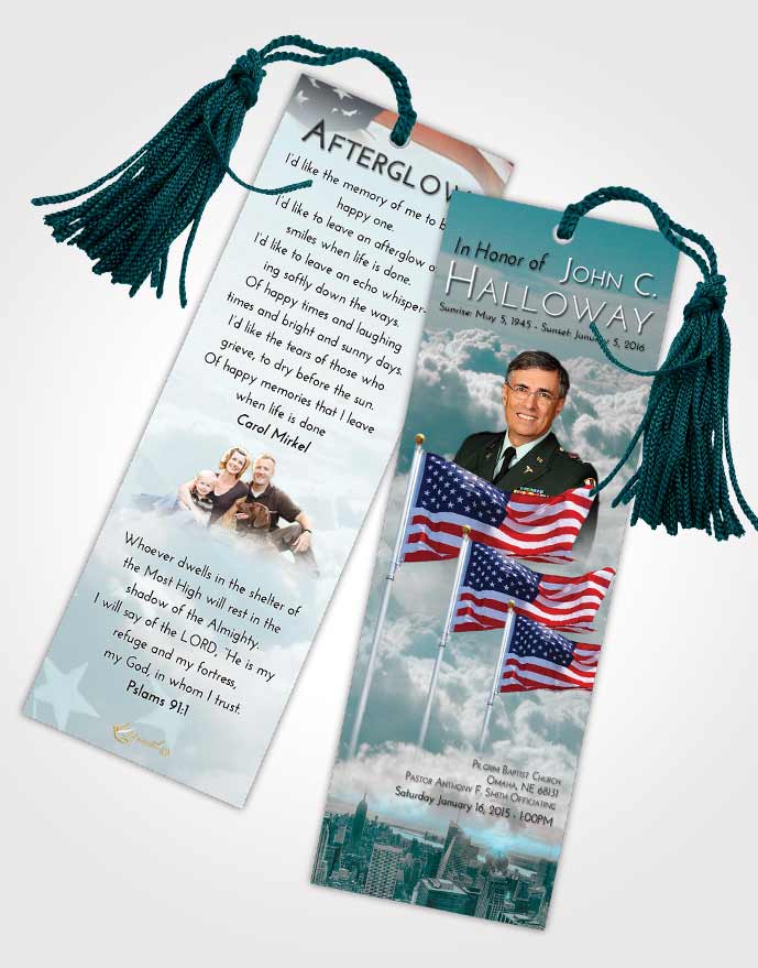 Funeral Bookmark Template Americas Finest Embrace