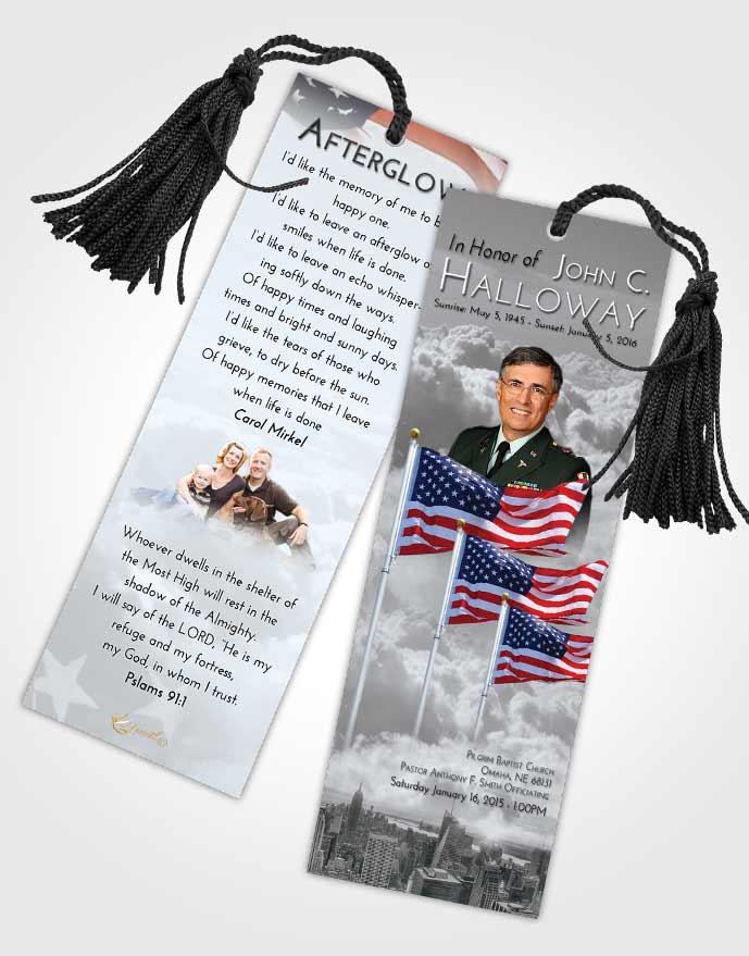 Funeral Bookmark Template Americas Finest Freedom