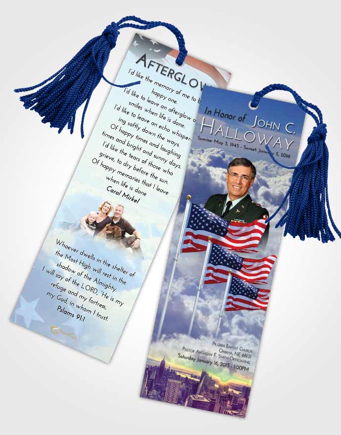 Funeral Bookmark Template Americas Finest Serenity