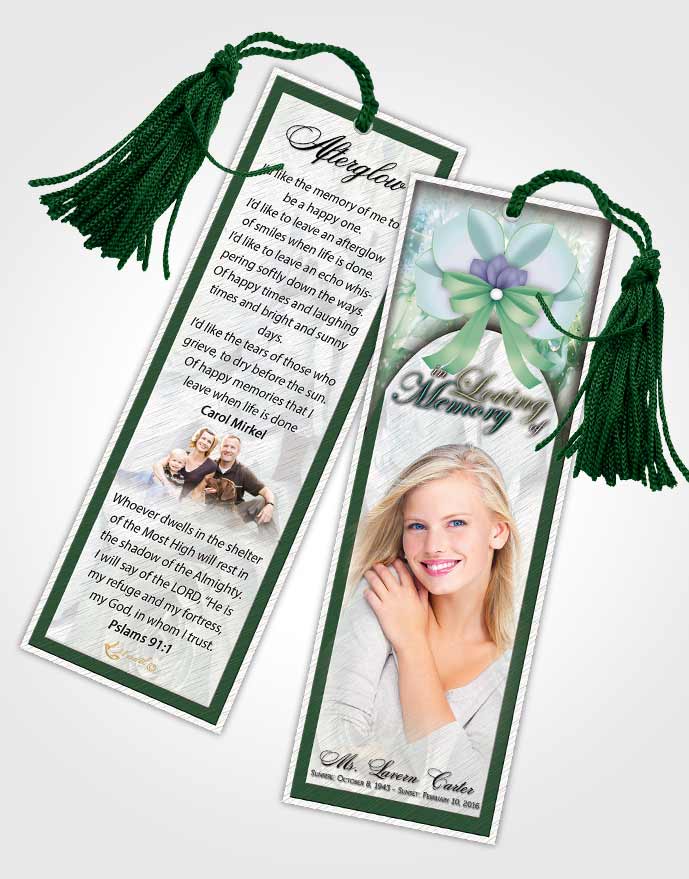 Funeral Bookmark Template Evening Petals in the WindFuneral Thank You Card Template Evening Petals in the Wind