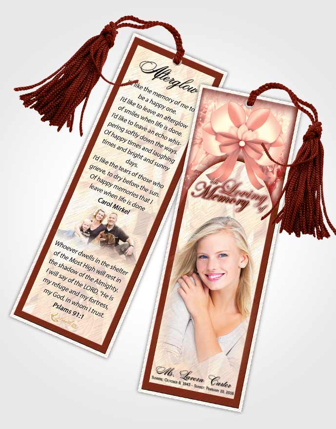 Funeral Bookmark Template Ruby Essence Petals in the WindFuneral Thank You Card Template Ruby Essence Petals in the Wind