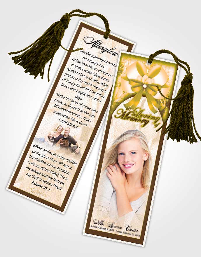 Funeral Bookmark Template Rustic Loving Petals in the WindFuneral Thank You Card Template Rustic Loving Petals in the Wind