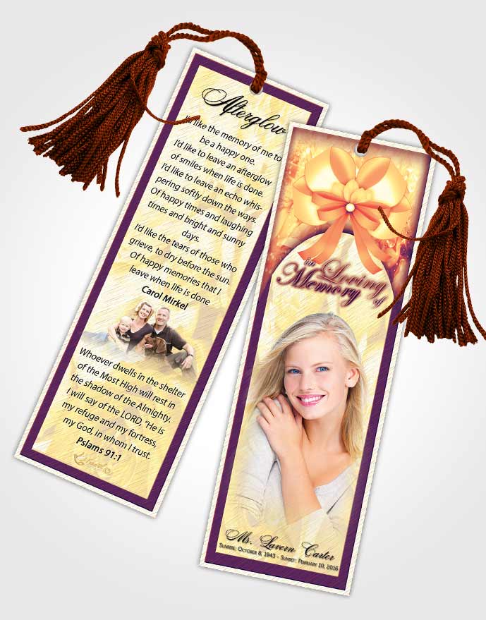 Funeral Bookmark Template Summer Petals in the WindFuneral Thank You Card Template Summer Petals in the Wind