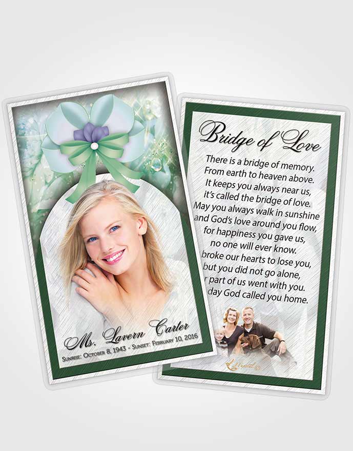 Funeral Announcement Card Template Evening Petals in the Wind