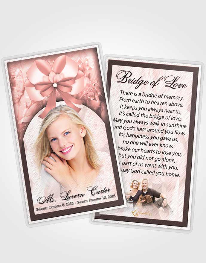 Funeral Announcement Card Template Morning Petals in the Wind