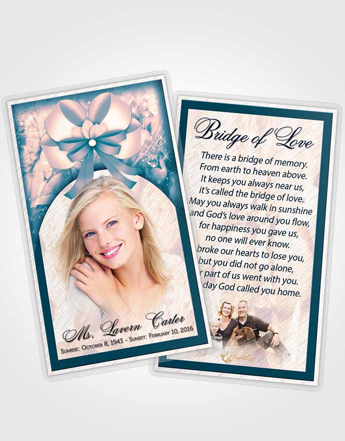 Funeral Announcement Card Template Ocean Sunset Petals in the Wind