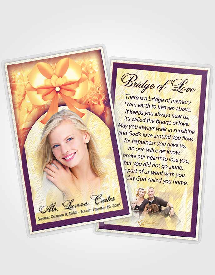 Funeral Announcement Card Template Summer Petals in the Wind