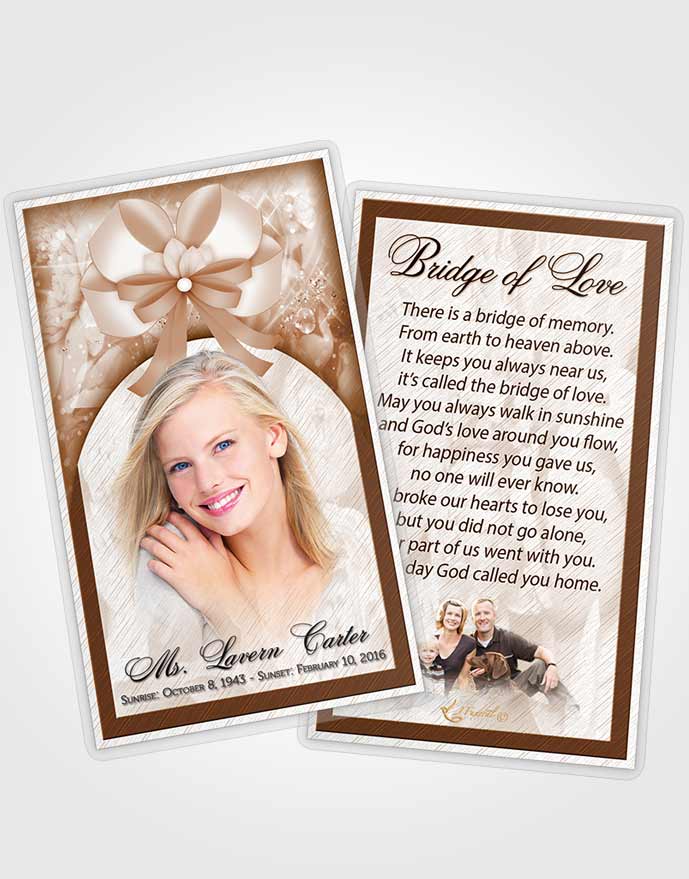 Funeral Announcement Card Template Sweet Petals in the Wind