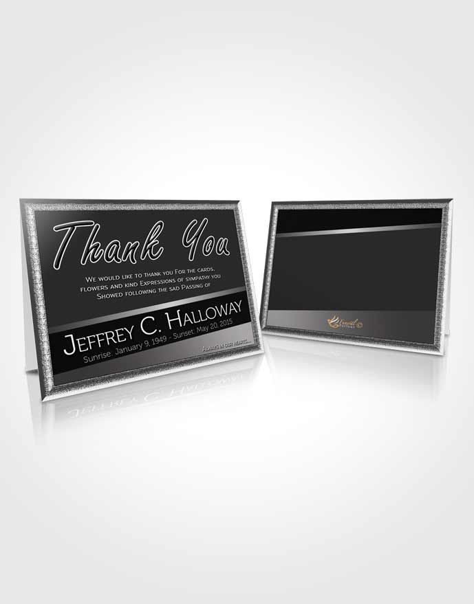 Funeral Thank You Card Black and White Desire Tranquility Dark