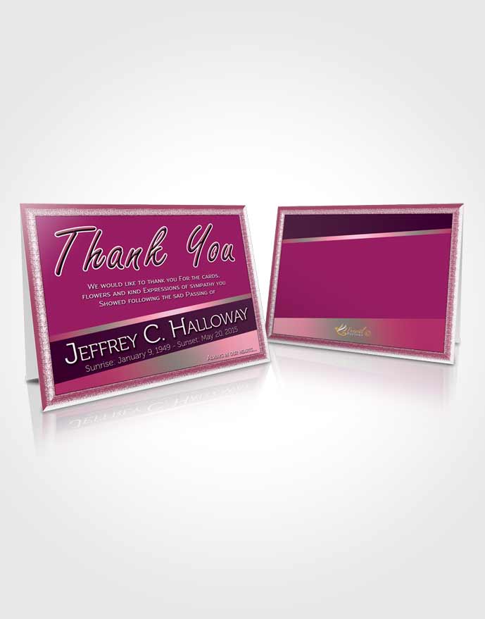 Funeral Thank You Card Pink Faith Tranquility Dark