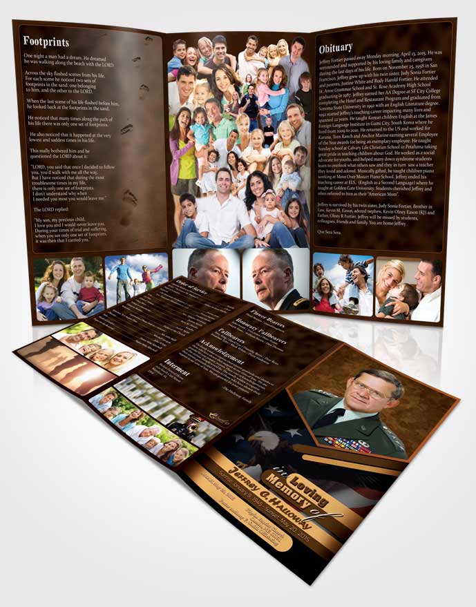 Obituary Template Trifold Brochure 1st Veterans Day Love