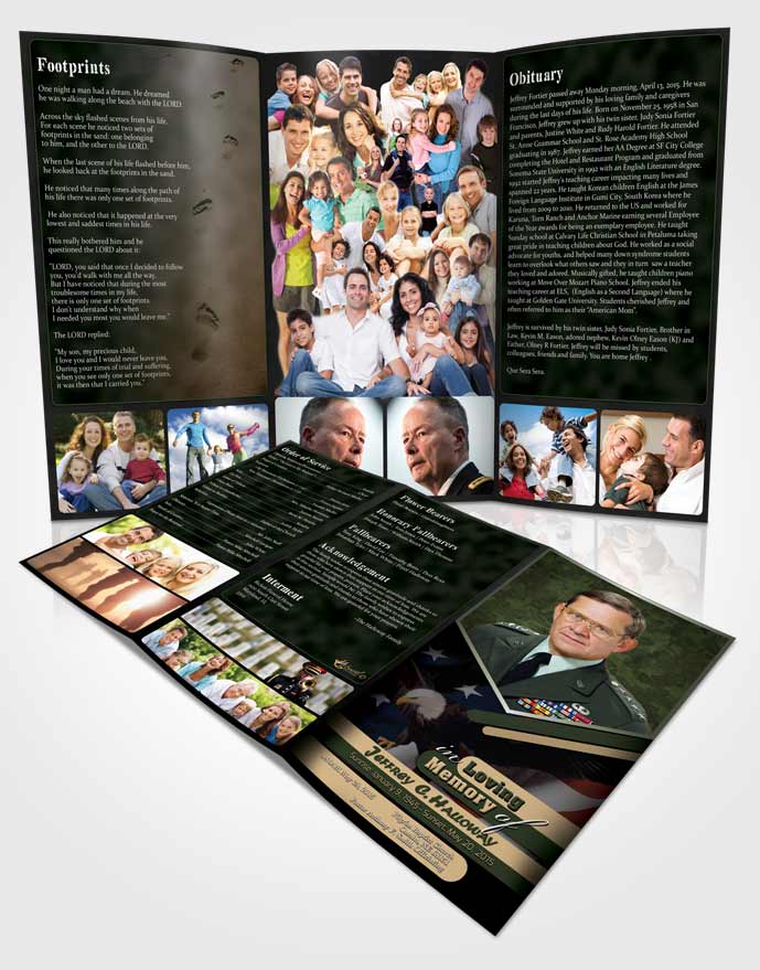 Obituary Template Trifold Brochure 1st Veterans Day Serenity