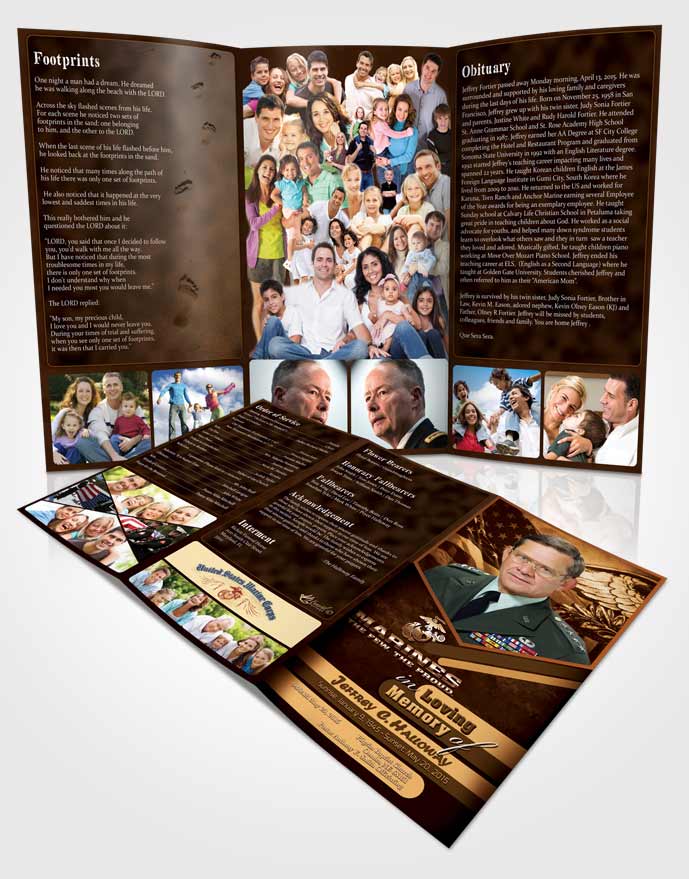 Obituary Template Trifold Brochure 2nd Marines The Few The Proud Love