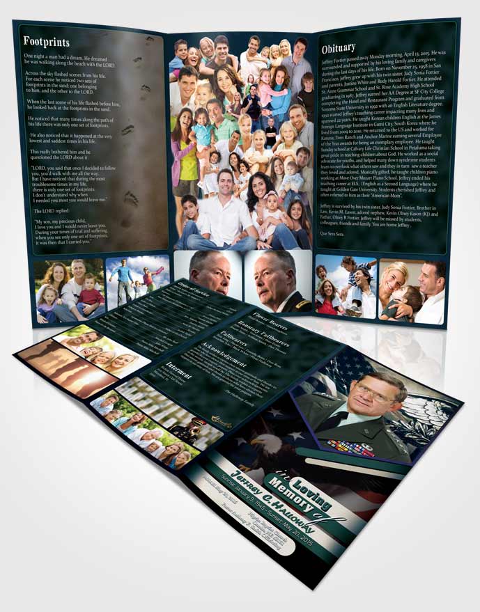 Obituary Template Trifold Brochure 2nd Veterans Day Desire