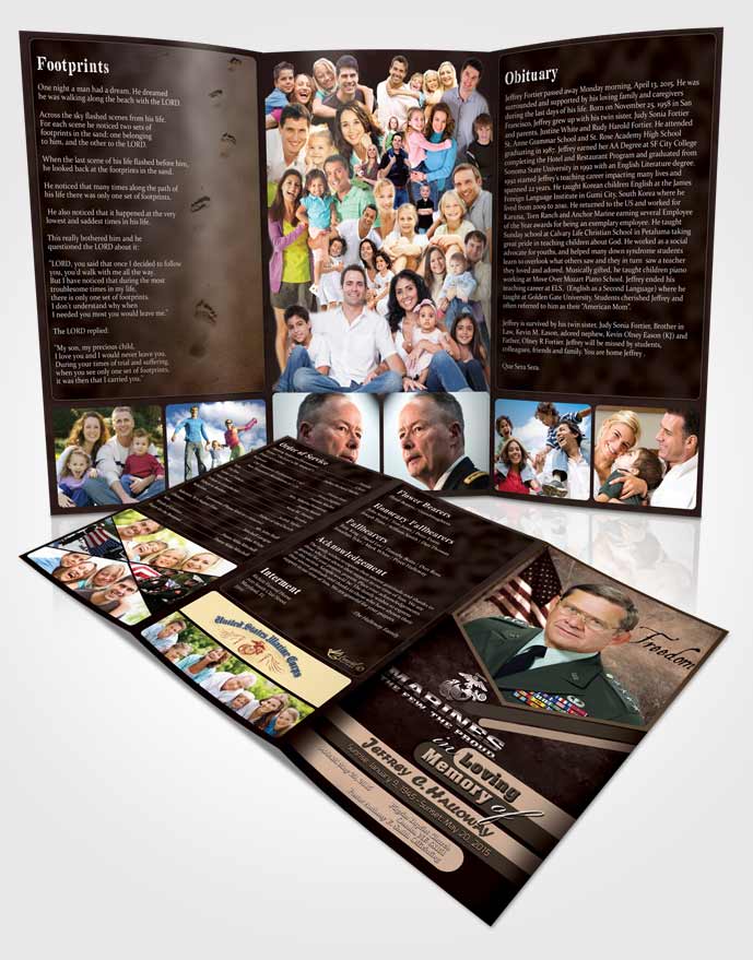 Obituary Template Trifold Brochure 3rd Marines The Few The Proud Bliss
