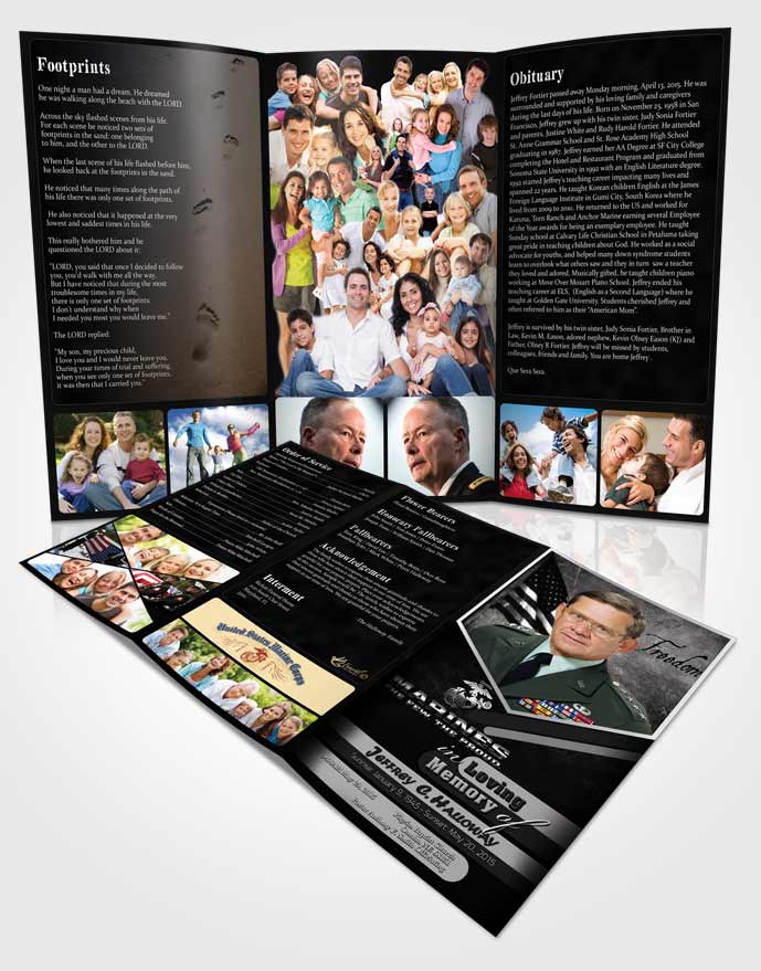 Obituary Template Trifold Brochure 3rd Marines The Few The Proud Freedom