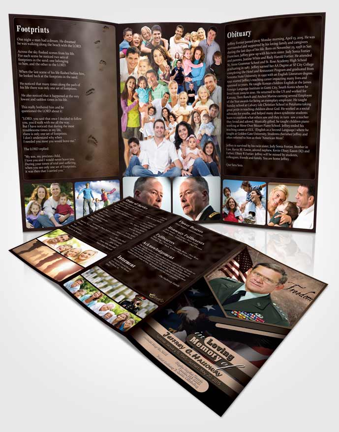 Obituary Template Trifold Brochure 3rd Veterans Day Bliss