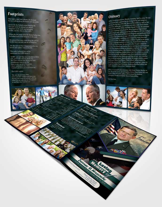 Obituary Template Trifold Brochure 3rd Veterans Day Desire