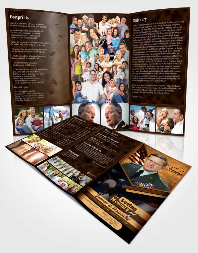 Obituary Template Trifold Brochure 3rd Veterans Day Love